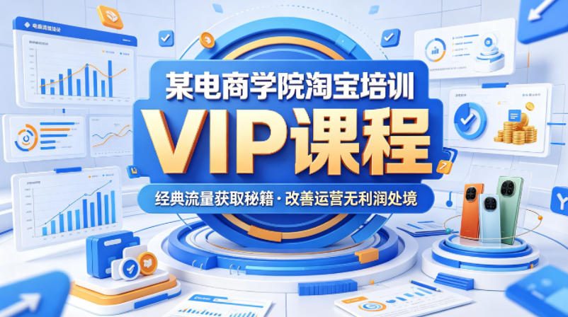 某电商学院淘宝培训VIP课程，各种经典有用的流量获取秘籍，改善运营产品没利润的处境（2026年6月）-玩备项目资源网